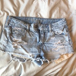 Low Rise American Eagle Ripped Jean Shorts